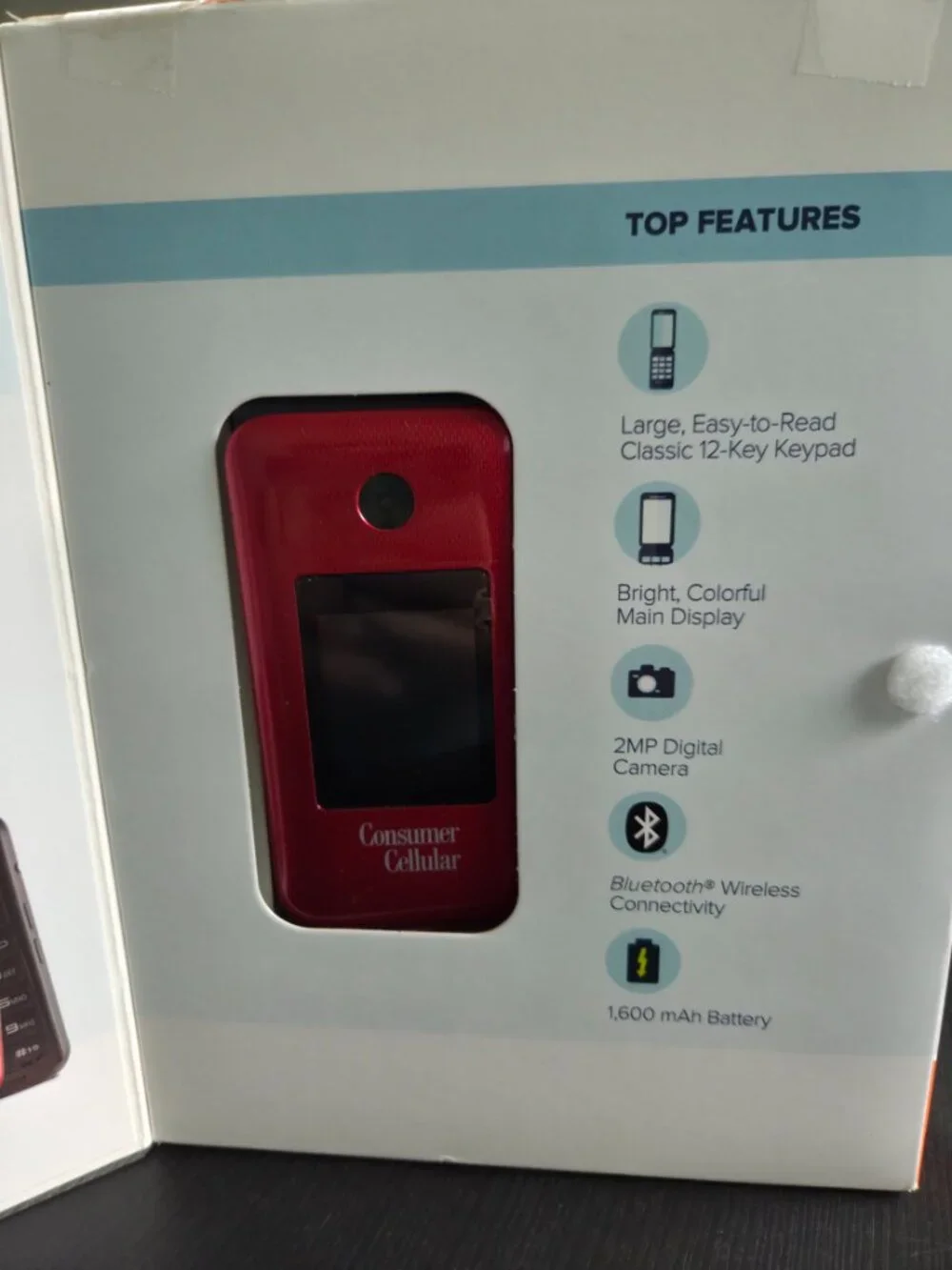 Consumer Cellular Link II Flip Phone Red 8GB Charges and Powers On